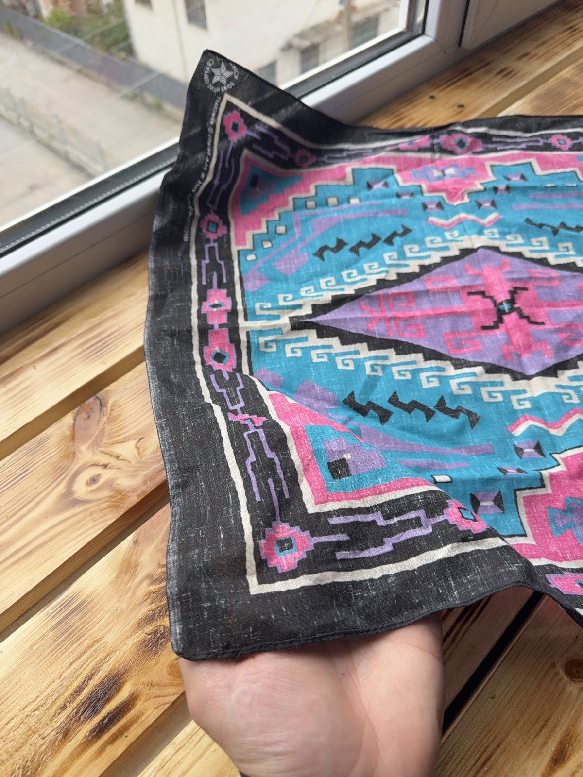 Vintage Vintage 90s Made in USA Bandana Wamcraft Tribal Aztec Scarf Size ONE SIZE - 7 Thumbnail