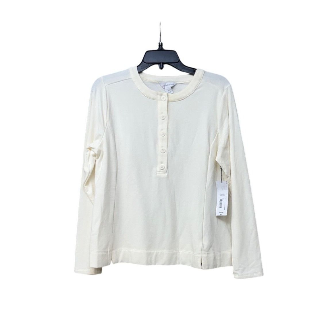 Liz Claiborne Liz Claiborne Women’s faux-Henley Tee, Crema, Size M Size S / US 4 / IT 40 - 4 Thumbnail