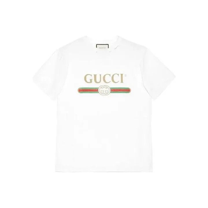 Gucci GUCCI Logo Print Short Sleeve T-Shirt for Women Size S / US 4 / IT 40 - 1 Thumbnail