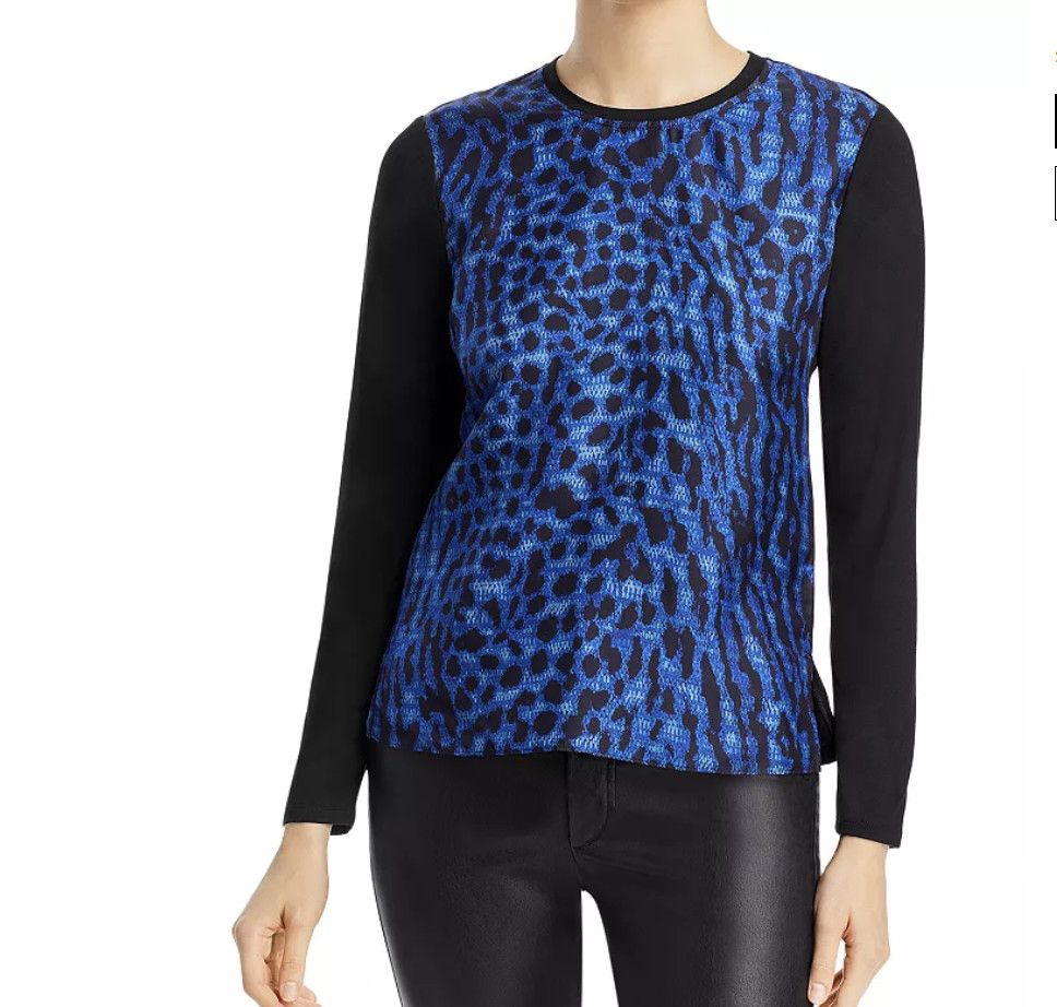 Other Kobi Halperin Ricki Animal Print Top Blue / Black ( S ) Size S / US 4 / IT 40 - 1 Thumbnail