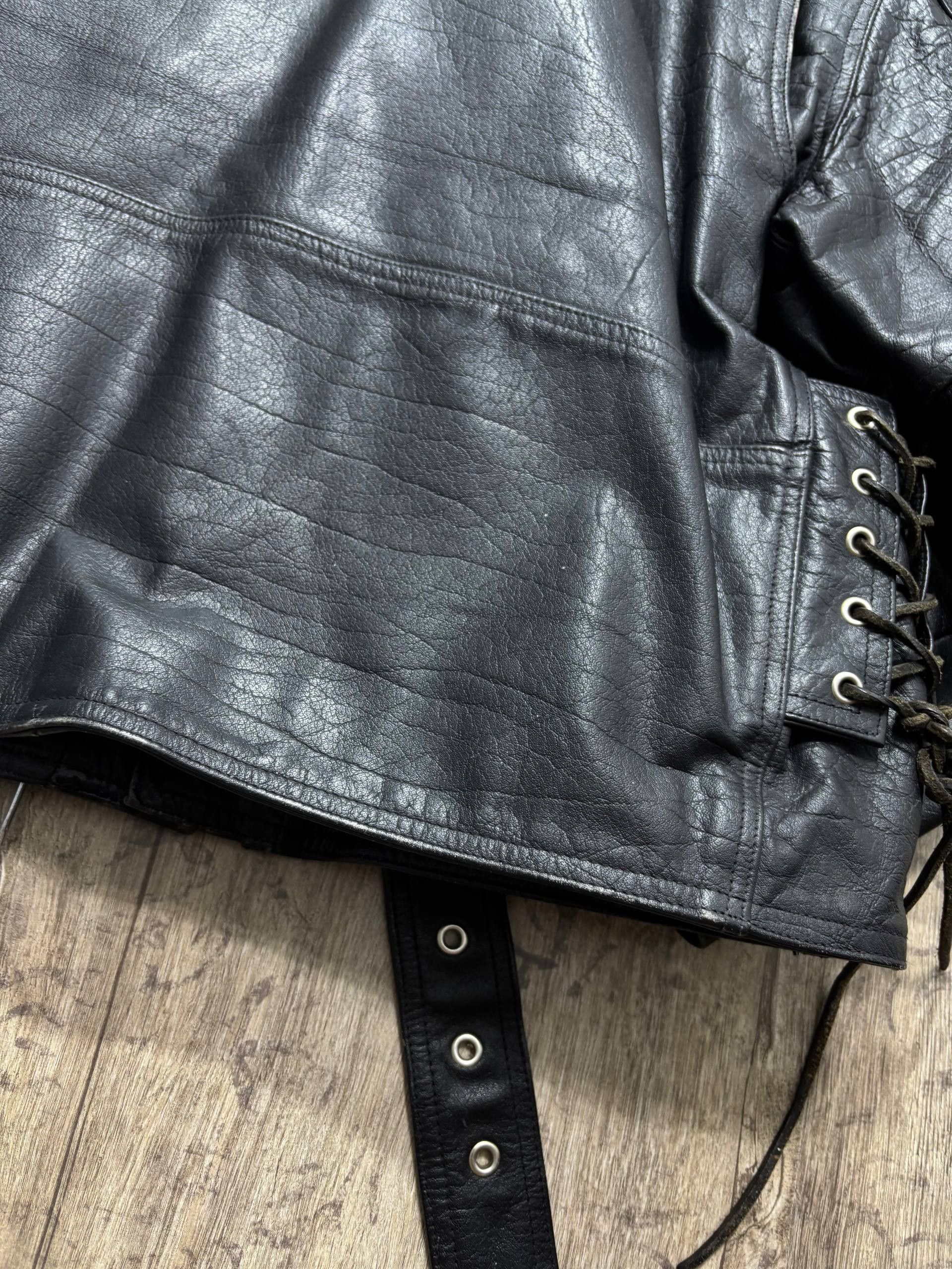 Genuine Leather Vintage USA Braid Rare Assymetrical Leather Jacket Size US XL / EU 56 / 4 - 17 Thumbnail