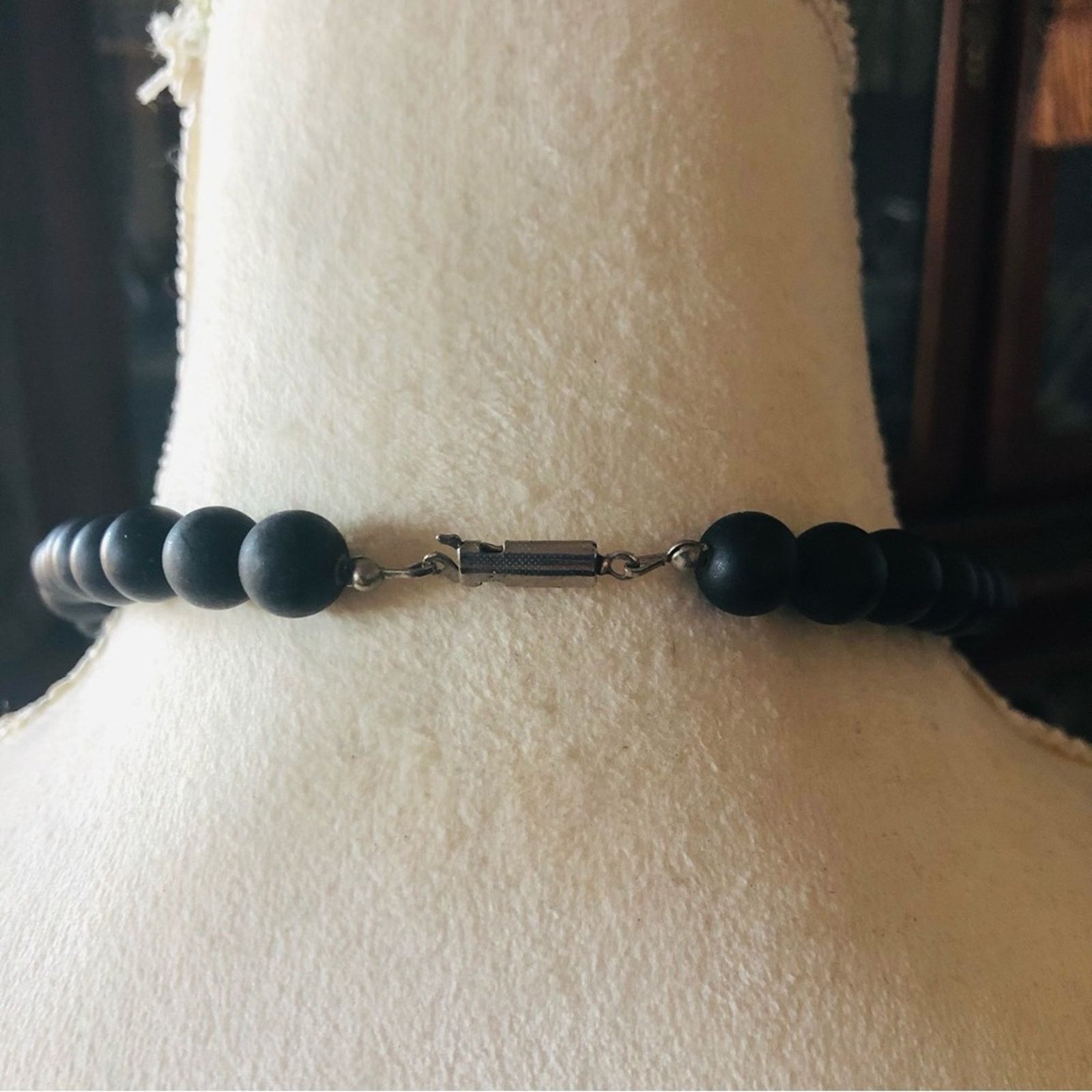 Vintage Vintage 80s bold black and silver statement necklace Size ONE SIZE - 7 Thumbnail