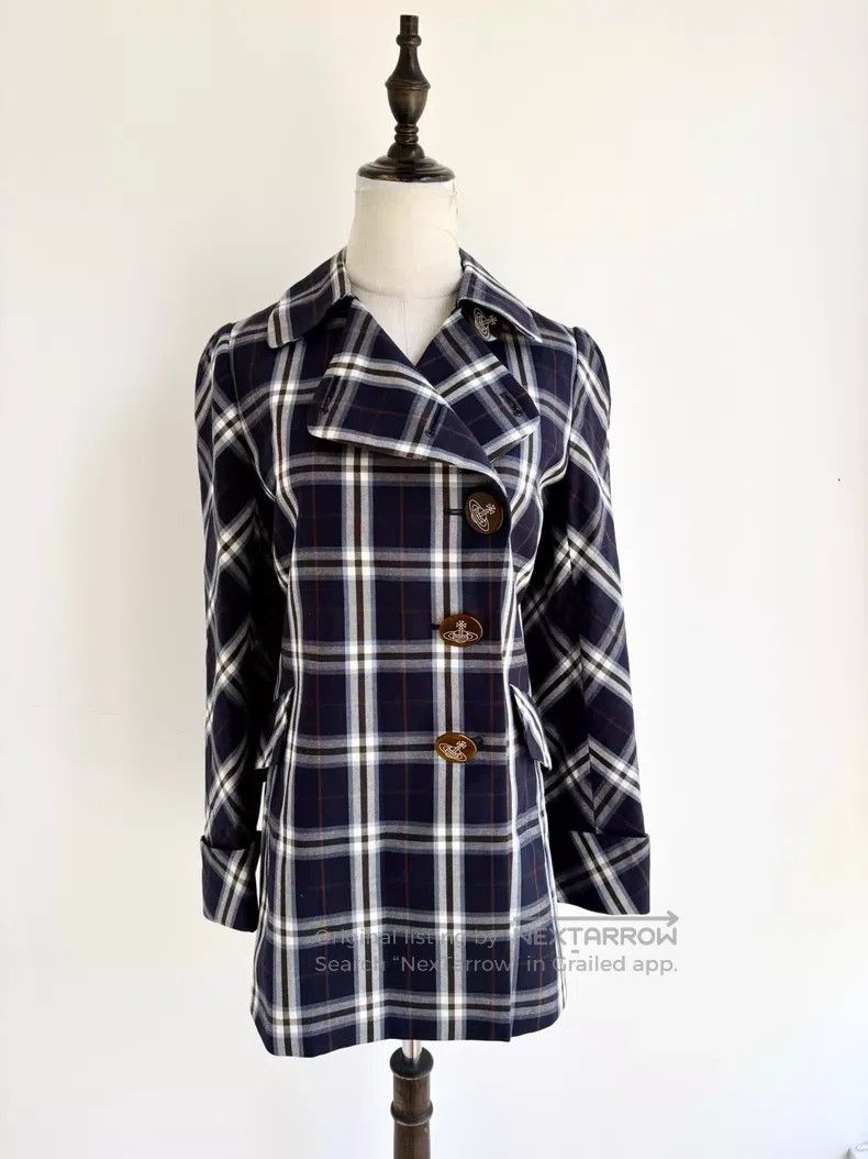 Vivienne Westwood Vivienne Westwood Vintage Blue Plaid Turn-Down Collar Satu Size L / US 10 / IT 46 - 1 Thumbnail