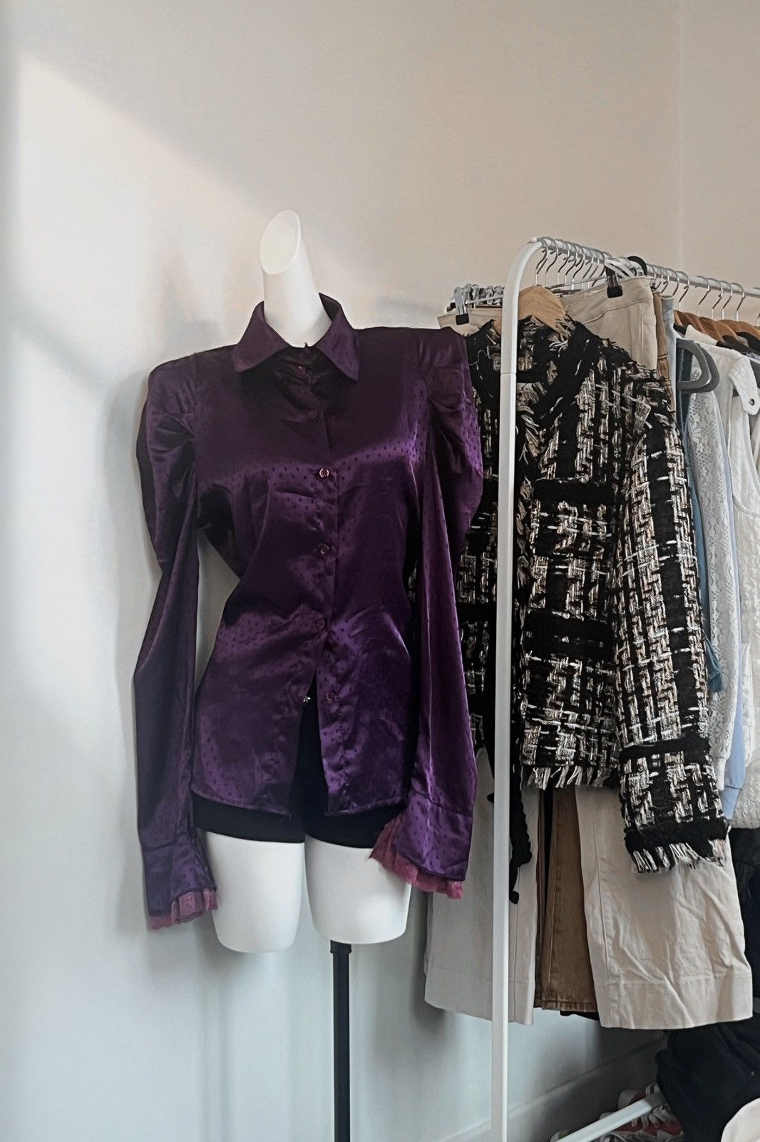 Other × Vintage Purple dark shirt,Lolita style shirt,vintage shirt Size L / US 10 / IT 46 - 1 Thumbnail