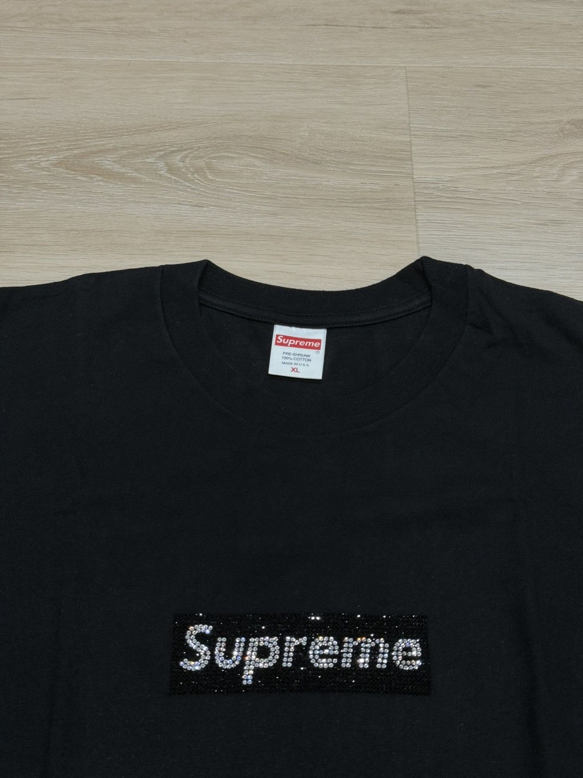 トップス Swarovski Box Logo Tee Supreme M black Supreme Swarovski Box Logo Tee Black Large S/S 19 | eBay