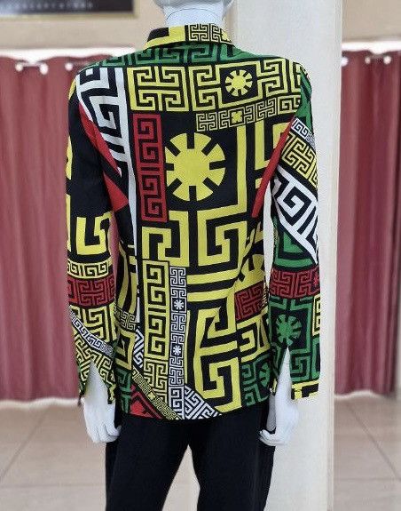 Versace Versace Multicolor Geometric Greek Print Chiffon Silk Shirt Size M / US 6-8 / IT 42-44 - 2 Thumbnail