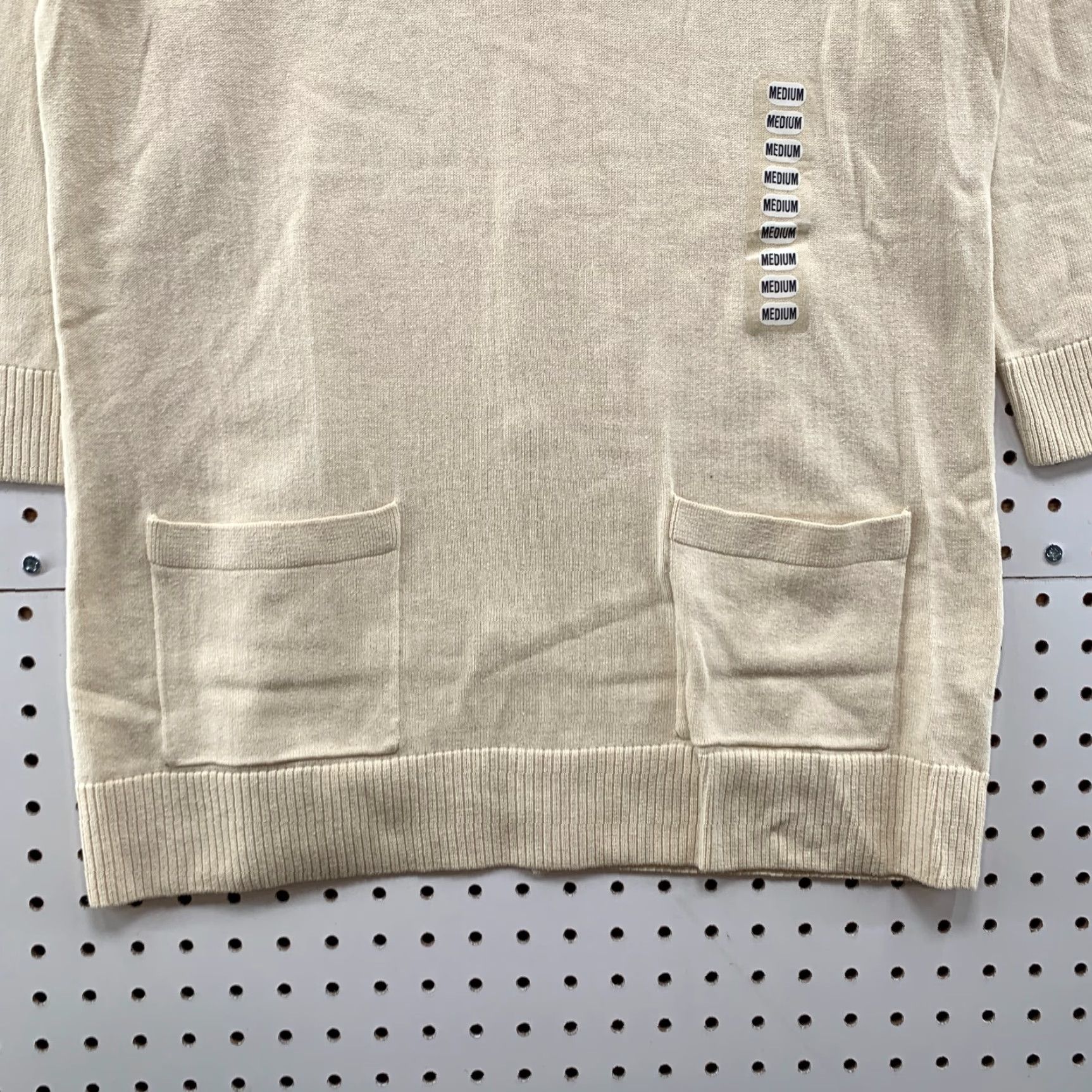 Vintage Jeanne Pierre Sweater Womens Medium Beige Button Front Pocket 20x26 Size M / US 6-8 / IT 42-44 - 7 Thumbnail
