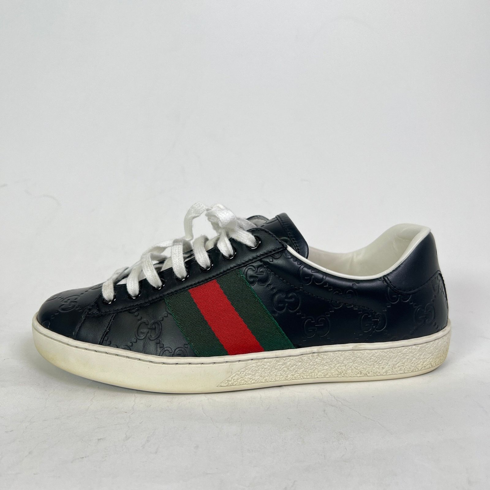 Gucci Gucci Embossed GG Web Ace Low-Top Sneaker Size US 7.5 / EU 40-41 - 3 Thumbnail