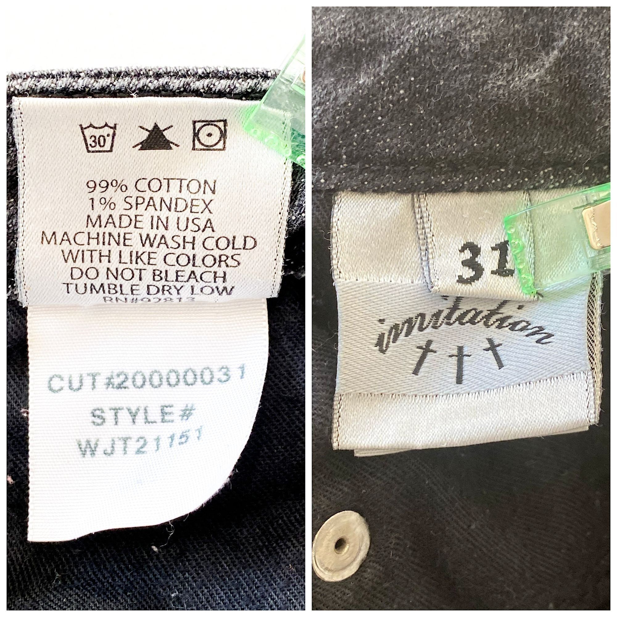 Other Vintage Imitation of Christ black denim Jeans, Size 31 Size 31" - 5 Thumbnail