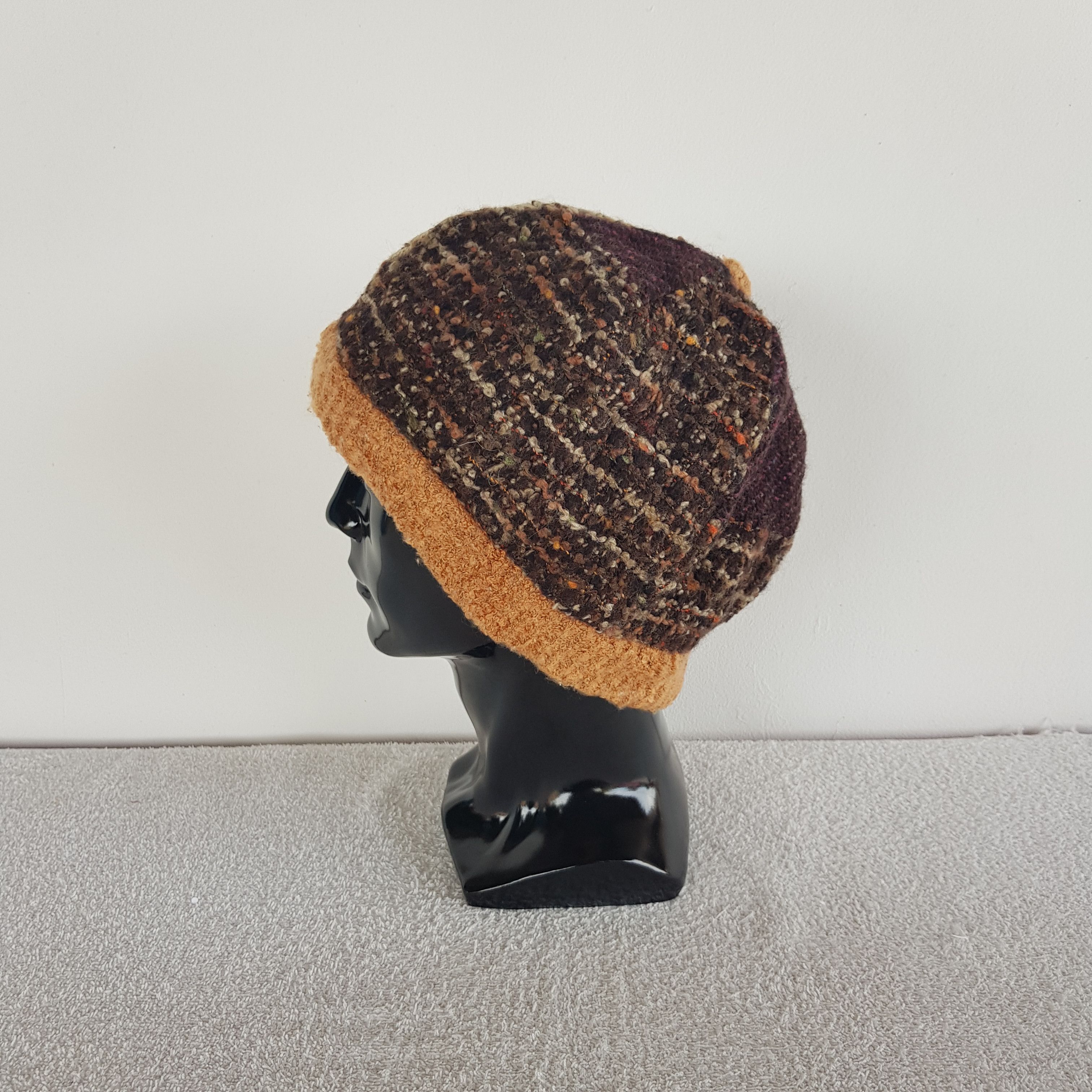 Aran Isles Knitwear × Japanese Brand × Vintage Vintage Japanese Beanie Fair Isle Ribbed Knit Snow Caps Hats Size ONE SIZE - 4 Thumbnail
