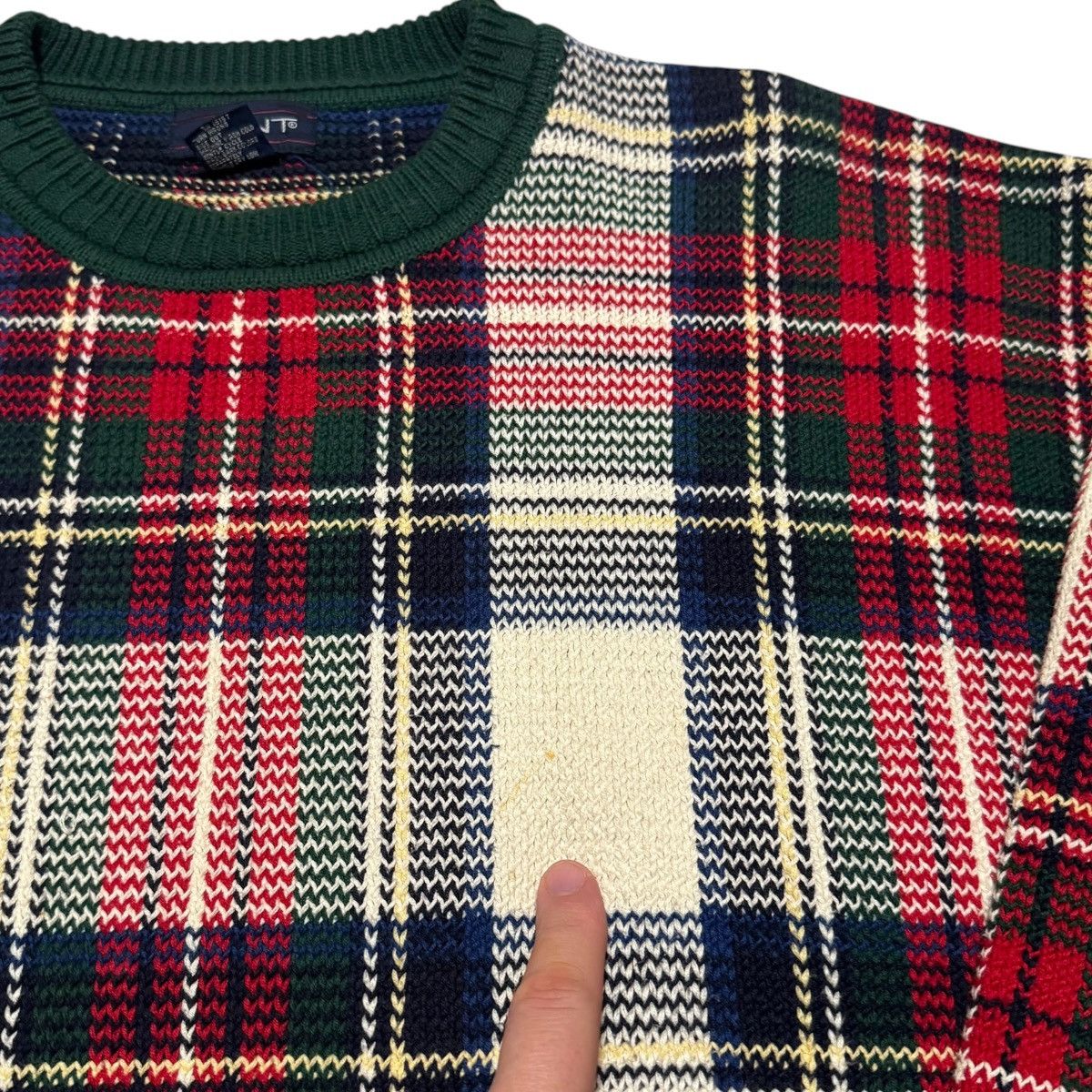 Gant Vintage 90s Gant Plaid Crewneck Sweater Men's Large FLAWS Size US L / EU 52-54 / 3 - 5 Thumbnail