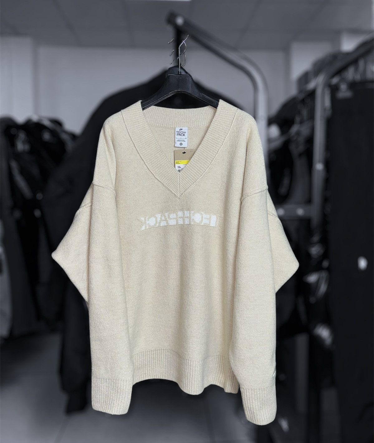 Nike × Vintage Vintage NIKE TECH PACK ENGINEERED KNIT SWEATSHIRT BEIGE Size US S / EU 44-46 / 1 - 2 Thumbnail