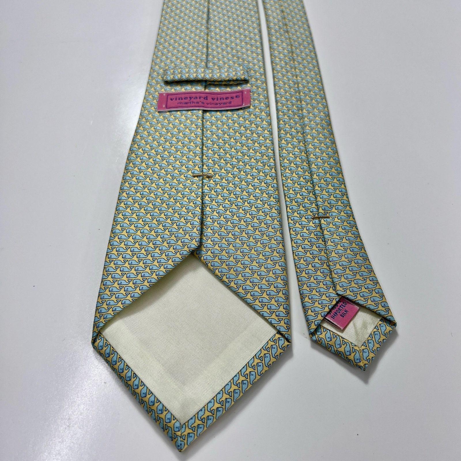 Vineyard Vines Vineyard Vines Men's Neck Tie Blue Yellow 100% Silk Necktie Size ONE SIZE - 2 Thumbnail