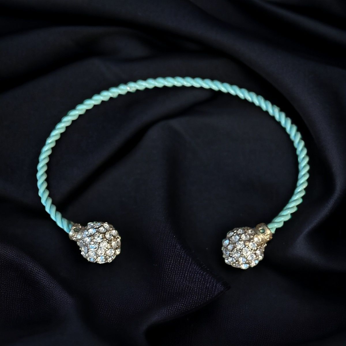 Other Turquoise paved rhinestone balls bangle cuff bracelet Size ONE SIZE - 1 Thumbnail