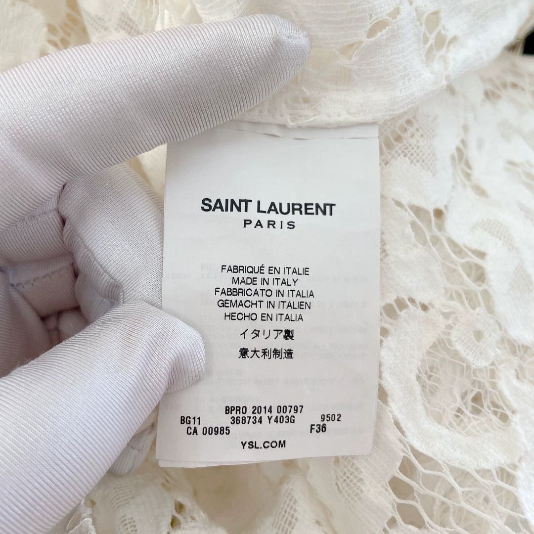 Saint Laurent Paris Saint Laurent White Lace Top F36 Size XS / US 0-2 / IT 36-38 - 7 Thumbnail