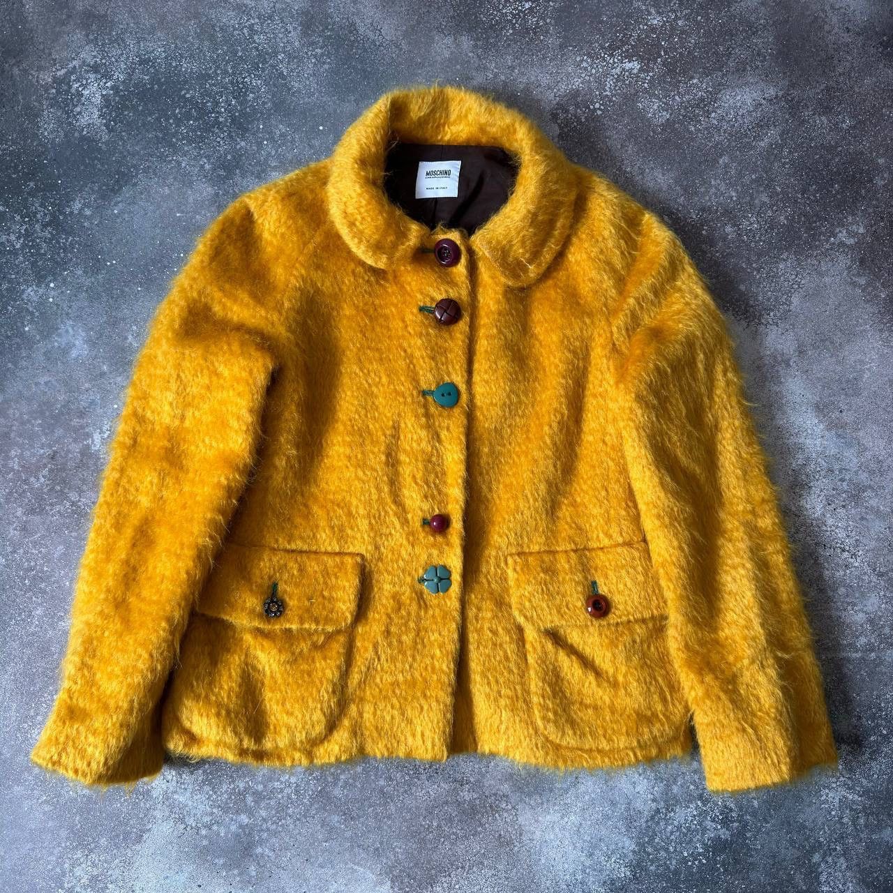 Moschino Cheap&Chic Mohair Yellow Fuzzy Blazer