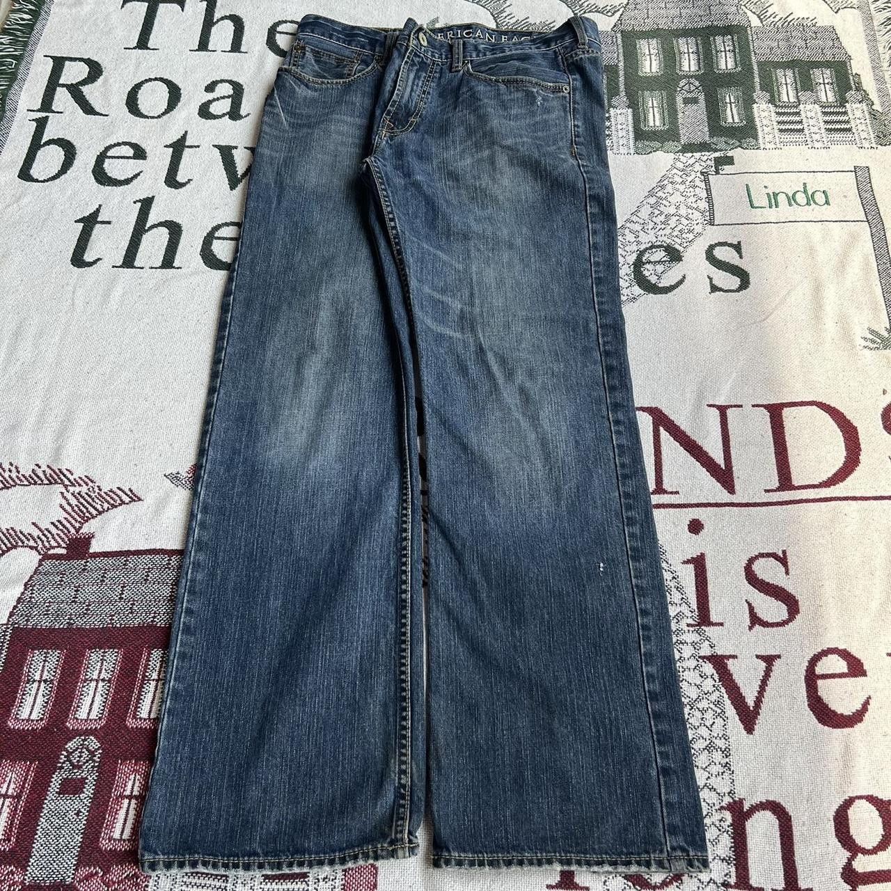 Vintage Vintage 2000s/Y2K Baggy Grunge Dark wash Workwear Style Denim Jeans! Size US 35 - 3 Thumbnail