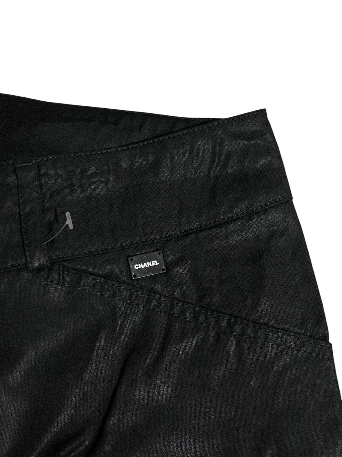 Chanel Chanel 2005 Runway Shinny Wool Pants Ruched Ankle Logo Size 30" / US 8 / IT 44 - 6 Thumbnail