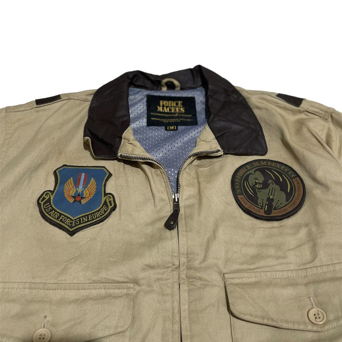 Japanese Brand × Kadoya Kadoya Military Aircraft Type A2 Mix Leather Jacket Size US M / EU 48-50 / 2 - 4 Thumbnail