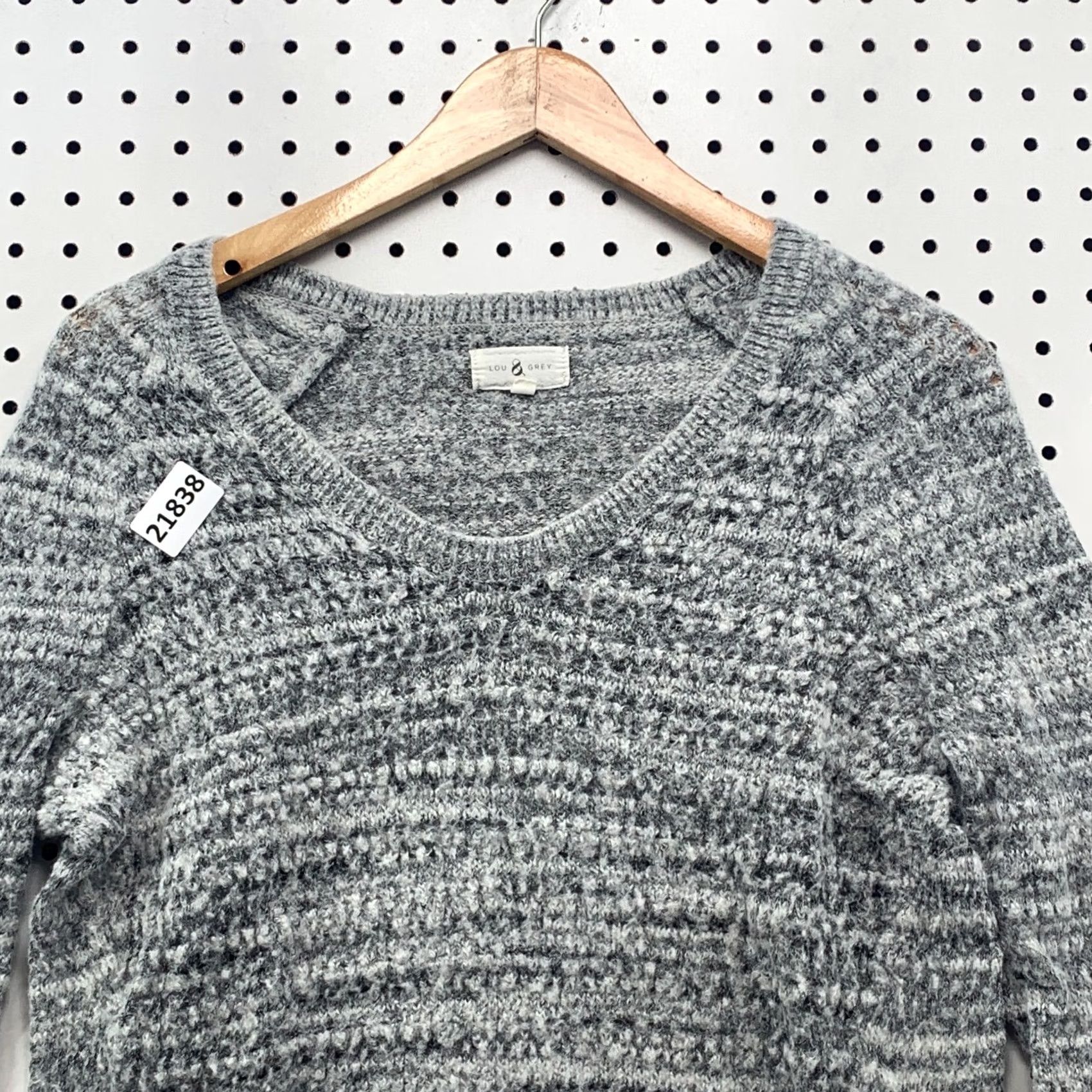 Lou & Grey Lou & Grey Womens Knit Sweater Medium Gray Alpaca Blend V Neck Pullover Size M Size M / US 6-8 / IT 42-44 - 6 Thumbnail