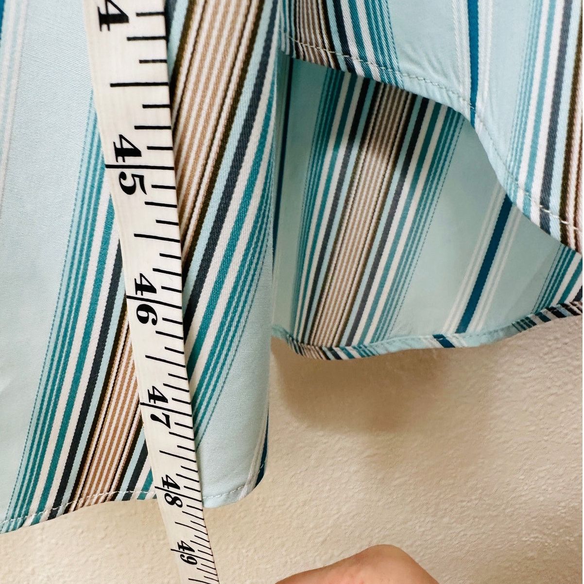 Loro Piana NWT Loro Piana Teal White Stripe Button Tie Sash Wrap Dress Size XL / US 12-14 / IT 48-50 - 15 Thumbnail
