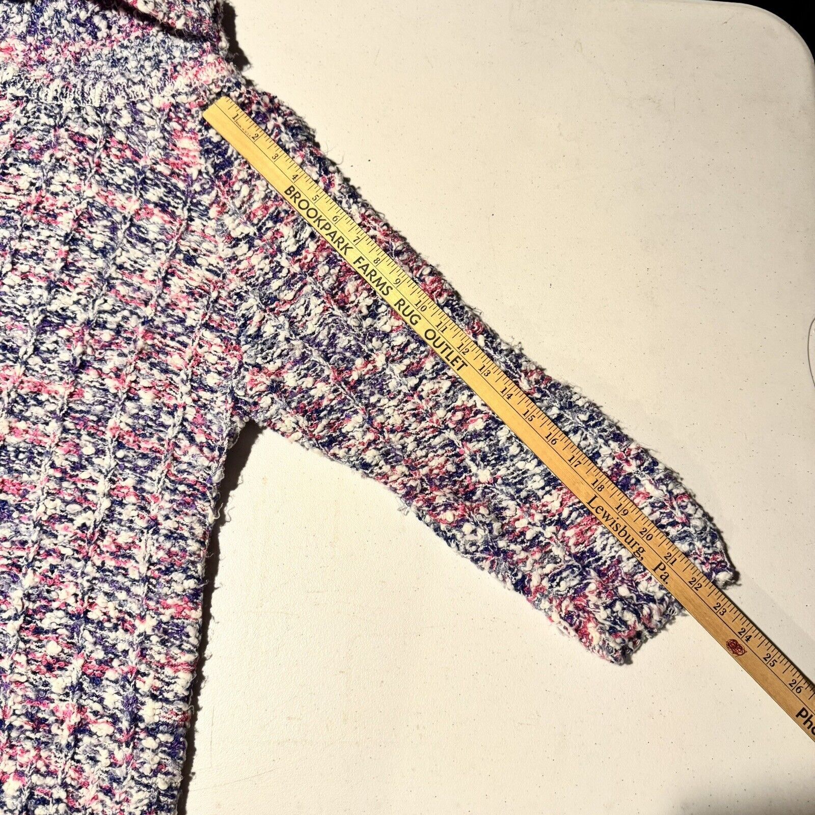 Gloria Vanderbilt Vintage 80s Sweater Womens L Popcorn Bouclé Knit Pastel Boho Size L / US 10 / IT 46 - 4 Thumbnail