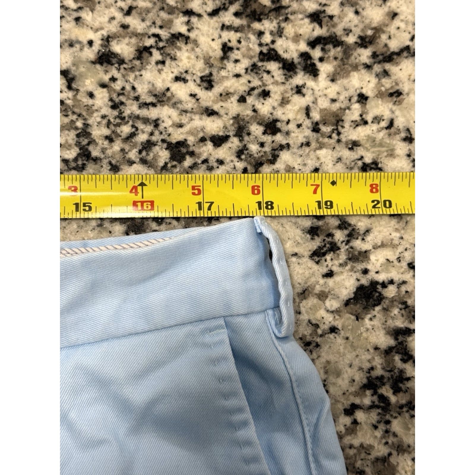 Peter Millar PETER MILLAR Men's Chino Shorts 36 Tarheel Blue Solid Regular Fit Flat Front Size US 36 / EU 52 - 2 Thumbnail