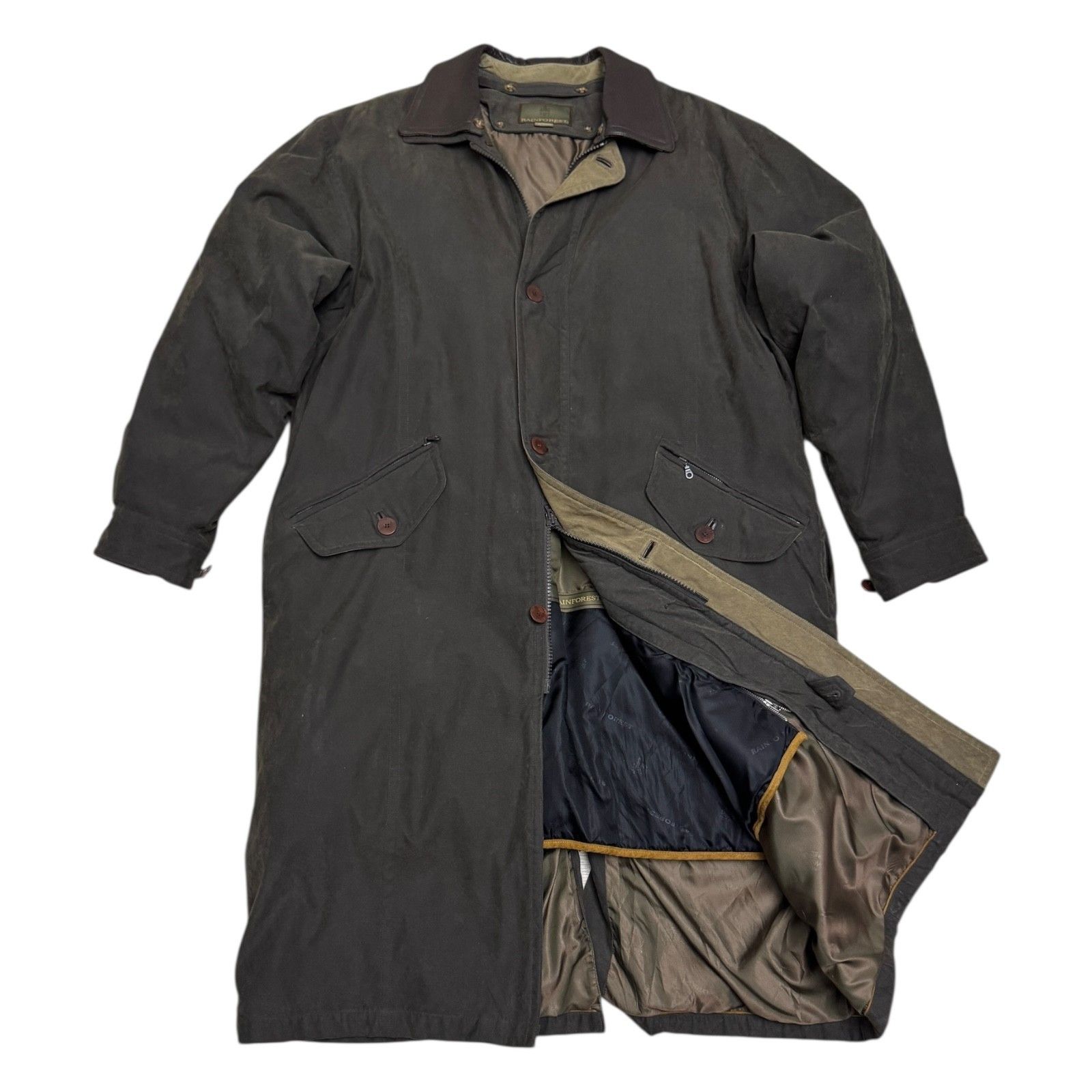 Rainforest RAINFOREST Leather Trim Vintage Luxury Trench Coat Large Size US L / EU 52-54 / 3 - 1 Thumbnail