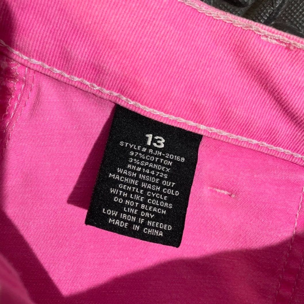 Vintage American Bazi Hot Pink Wide Leg Womens High Waisted Denim Jeans Size 12 13 Pink Wide-Leg Jeans Size 34" / US 12 / IT 48 - 3 Thumbnail