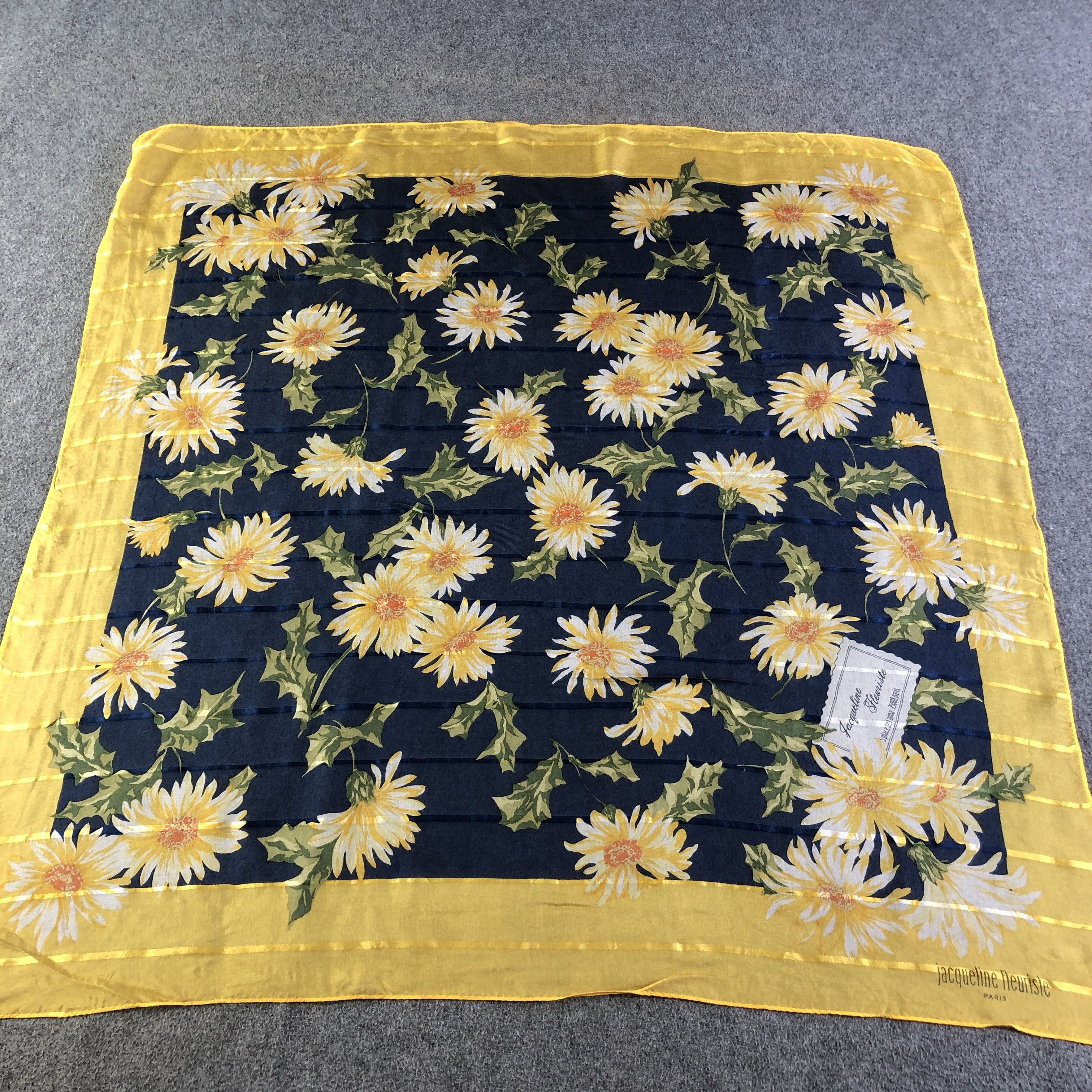Vintage Jacqueline Fleuriste Floral Silk Scarf M997 Size ONE SIZE - 2 Thumbnail