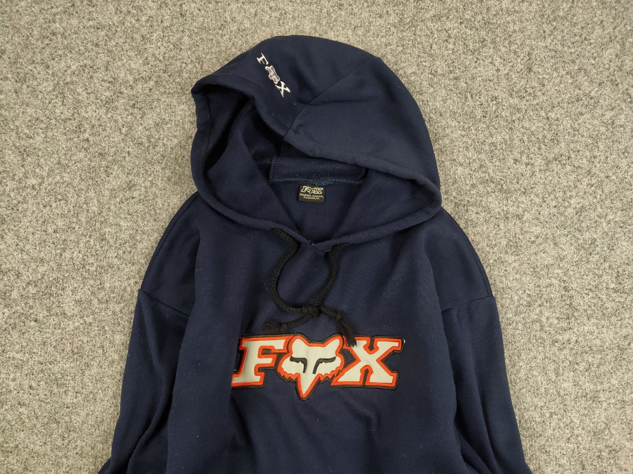 Fox Racing Vintage 90's Fox Racing Oversized logo blue Hoodie Size US L / EU 52-54 / 3 - 3 Thumbnail