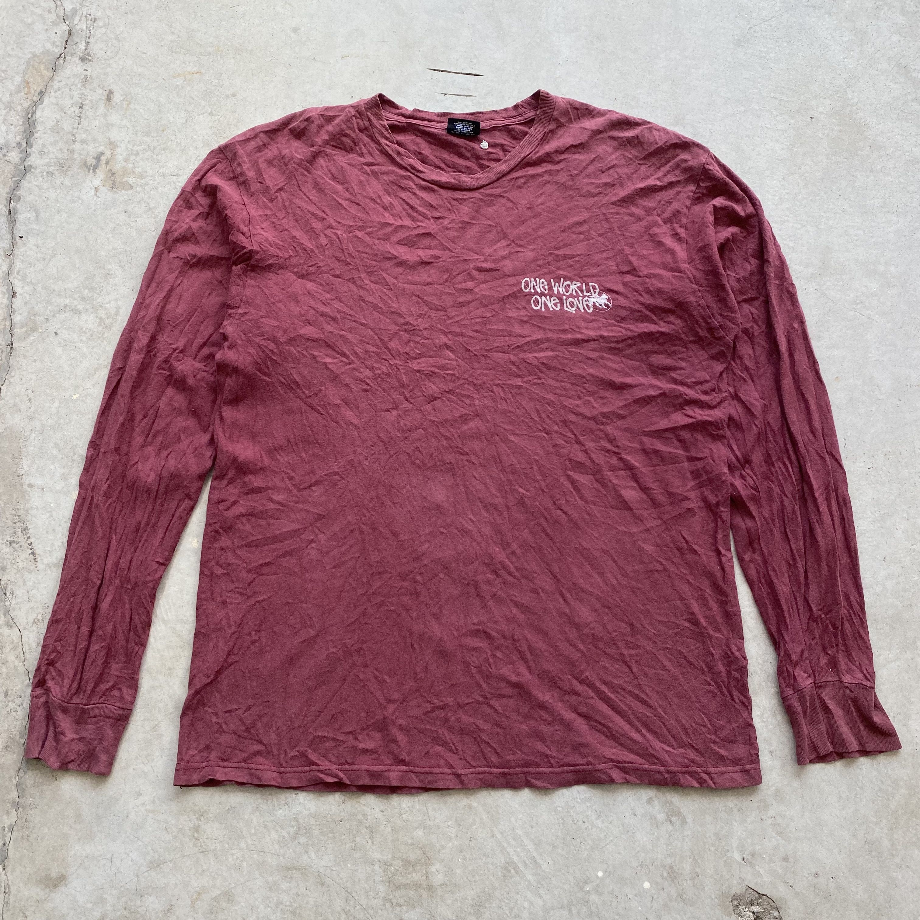 Tribal Streetwear Vintage Stussy One World One Love Long Sleeve T-Shirt Y2K Size US L / EU 52-54 / 3 - 2 Thumbnail