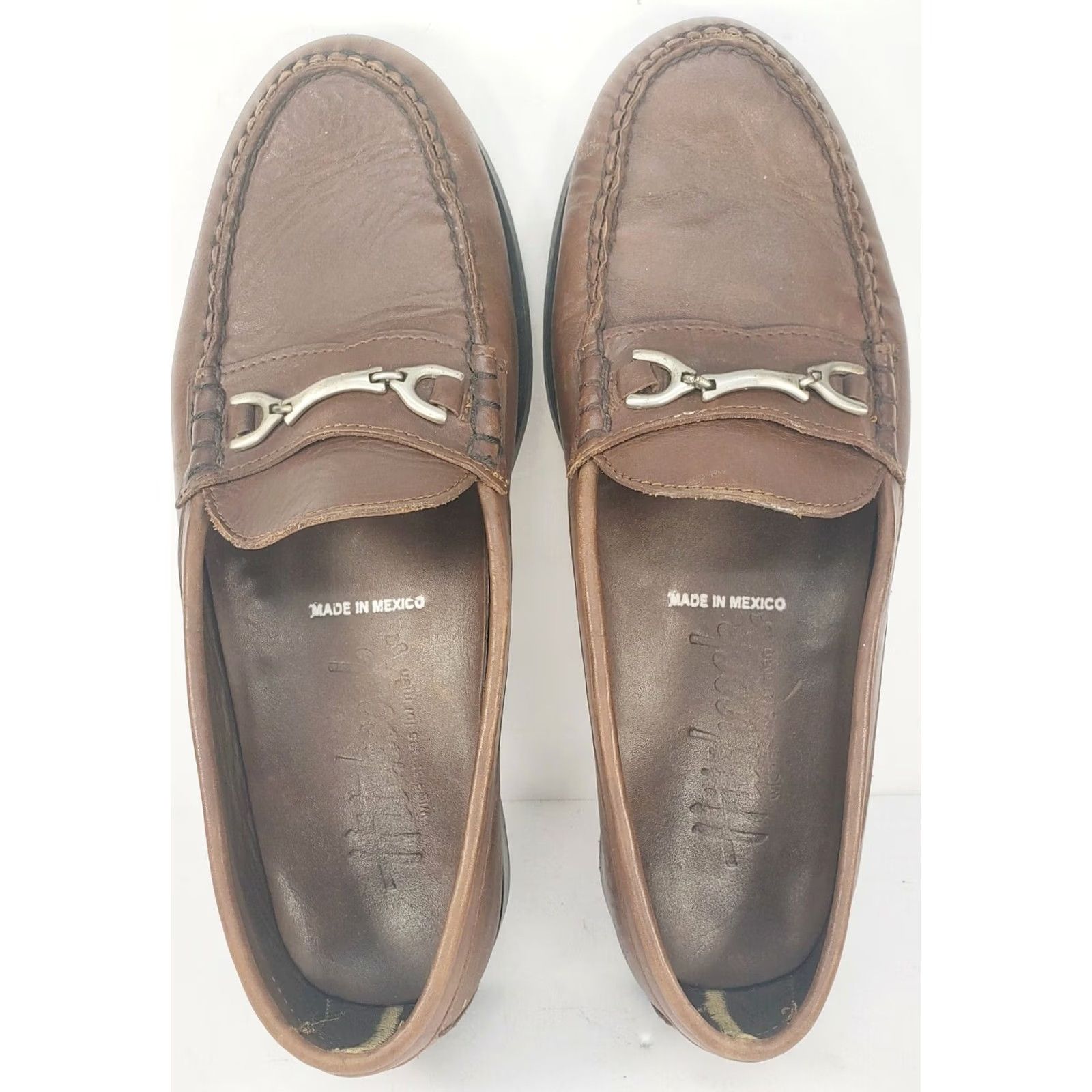 Vintage HITCHCOCK Extra Wide Men's Brown Leather Loafer Silver Horse Bit Size 8 EEE Casual Size US 6 / EU 39 - 7 Thumbnail