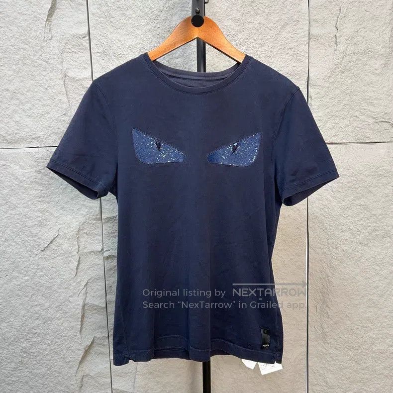 Fendi Fendi Dark Blue Monster Eye Printed Short Sleeve Crew Neck Size US M / EU 48-50 / 2 - 1 Thumbnail
