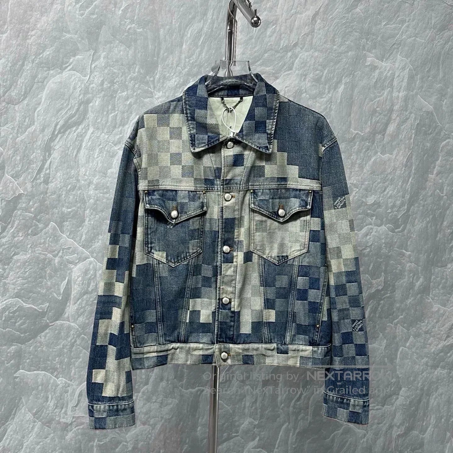 Louis Vuitton SS24 Checkerboard Denim Jacket.