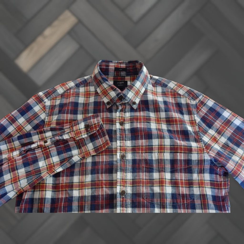 J.Crew VINTAGE J.CREW Men's Button-Up Shirt Size S Slim Fit Long Sleeve Cotton Plaid Blue 2010s Size US S / EU 44-46 / 1 - 1 Thumbnail