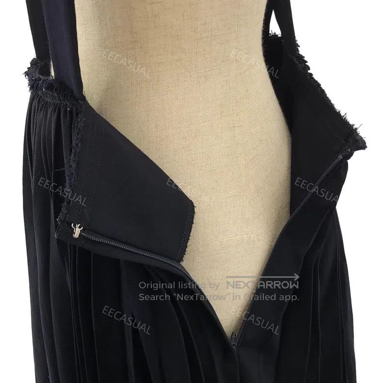 Comme des Garcons Comme Des Garcons Navy blue wool pleated halter long skirt Size S / US 4 / IT 40 - 5 Thumbnail