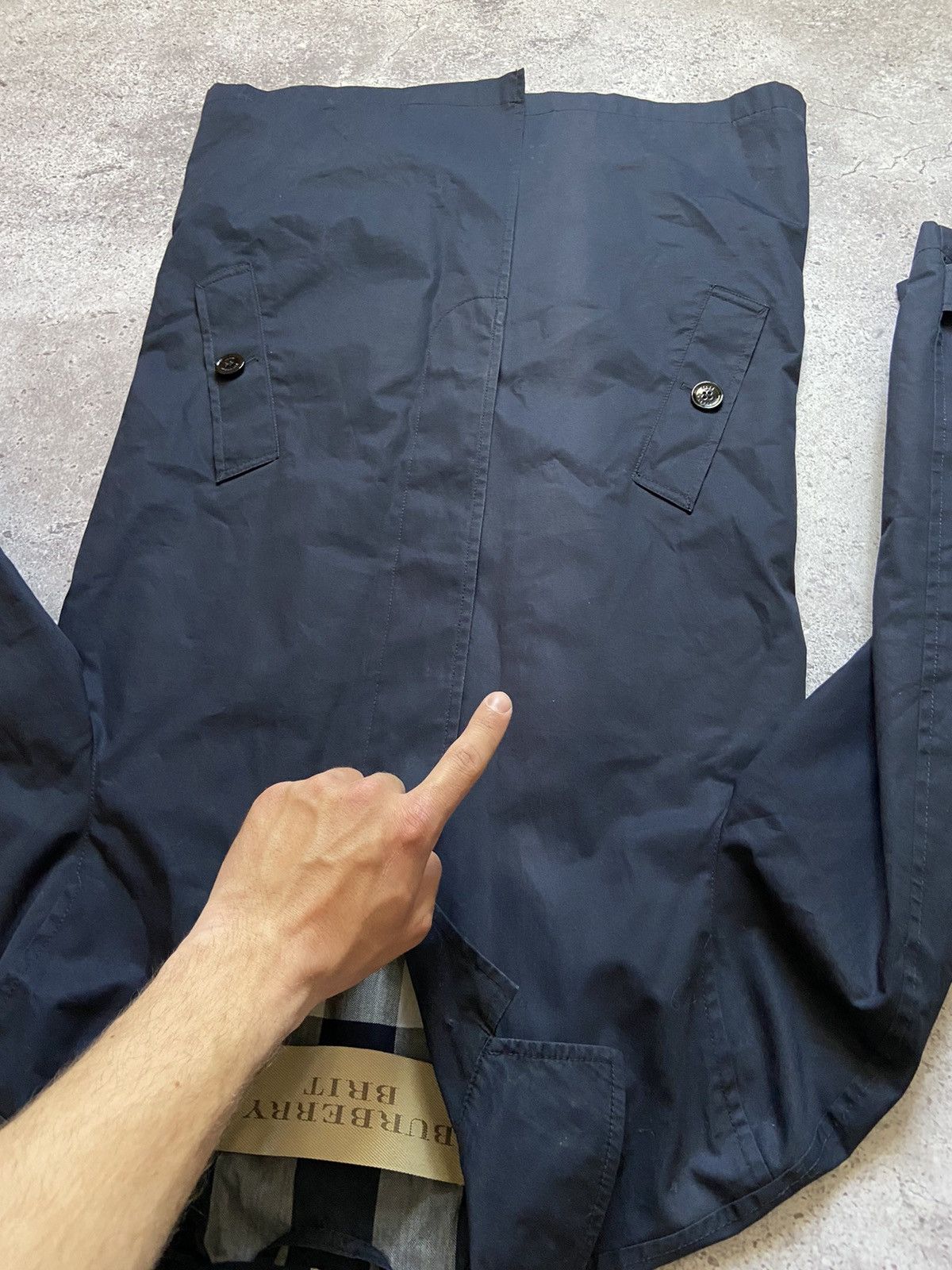 Burberry Burberry Brit Nova Check Inside Trench Coat In Navy Size US M / EU 48-50 / 2 - 14 Thumbnail