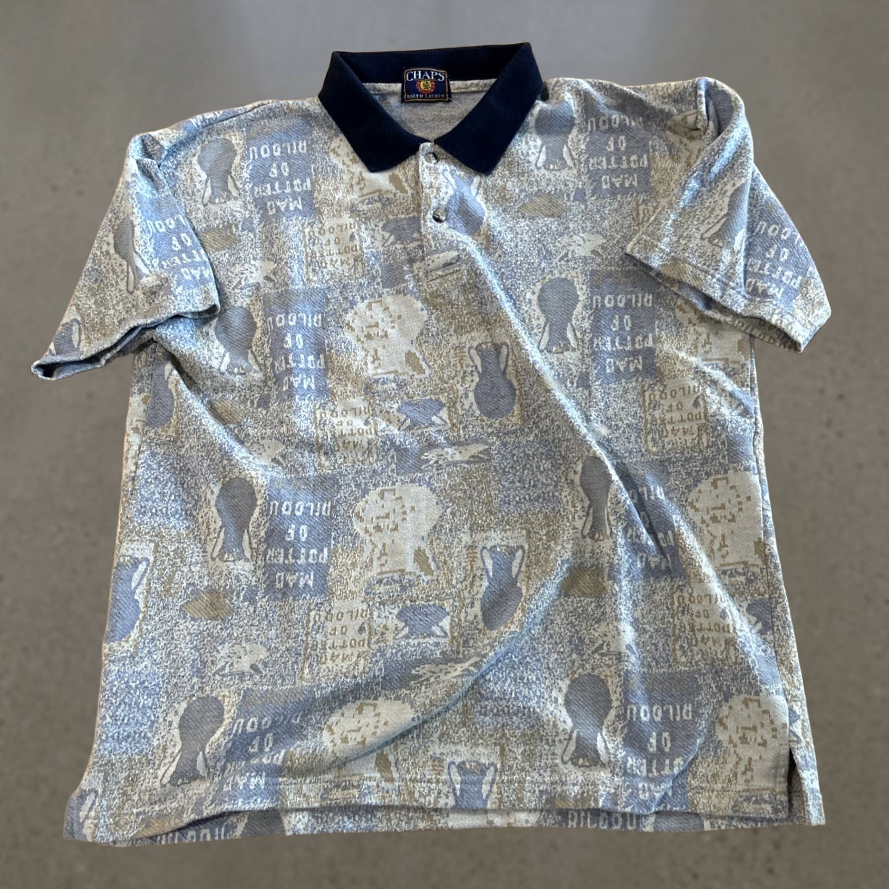 Chaps VINTAGE Chaps Ralph Lauren Shirt L Men’s 90s Button Up Greek Pottery Hip Hop Mens Size US L / EU 52-54 / 3 - 1 Thumbnail