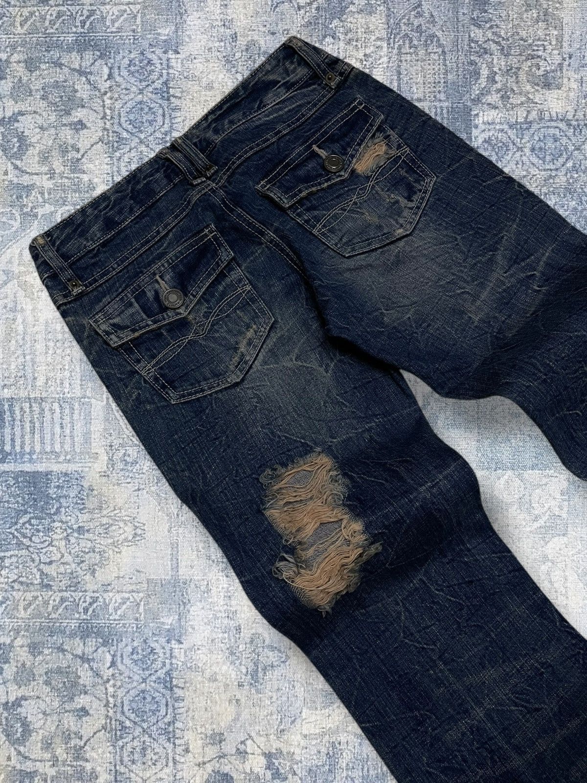 Tornado Mart Vintage 1990s Og Designer Nylaus Japan Flared Mudwash Denim Size US 26 / EU 42 - 14 Thumbnail