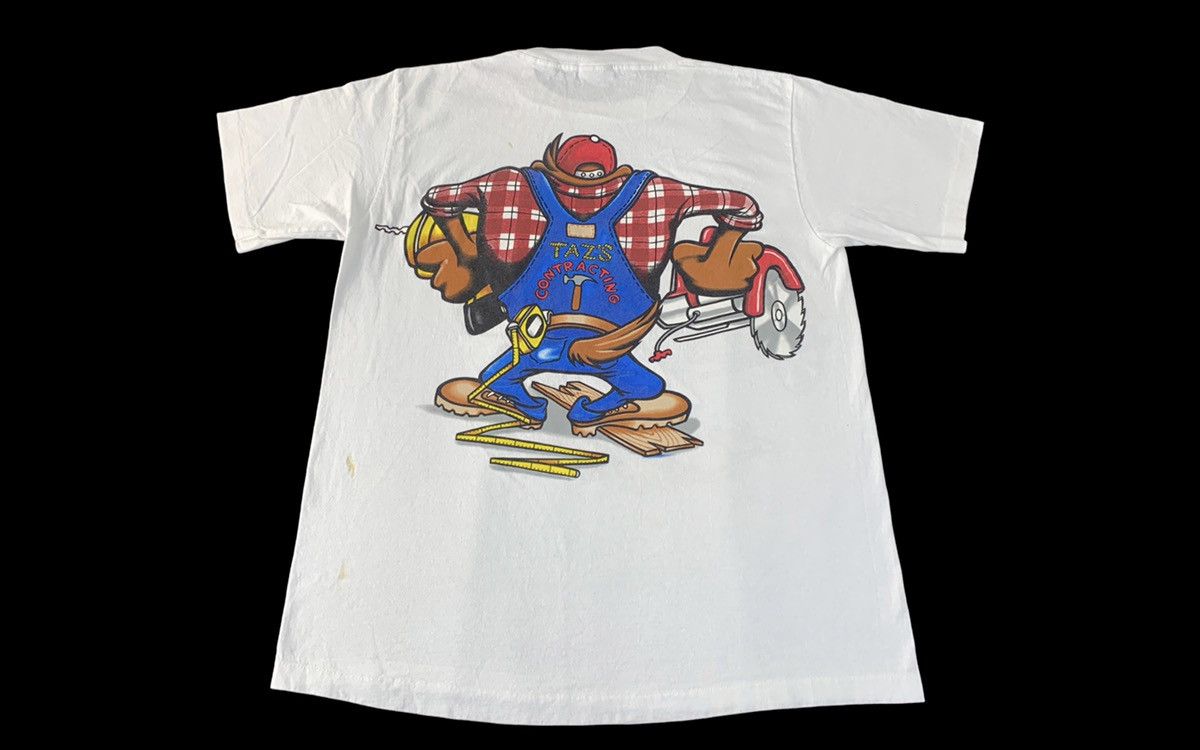 Vintage Looney Tunes Taz Devil Handyman Carpenter Mirror Screen Tee Size US L / EU 52-54 / 3 - 2 Thumbnail