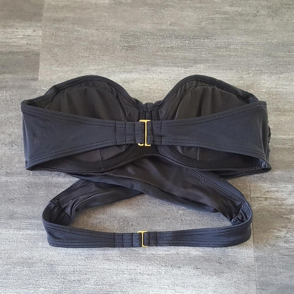 Designer Black Classic VS Wrapped Bikini Top Size ONE SIZE - 2 Thumbnail