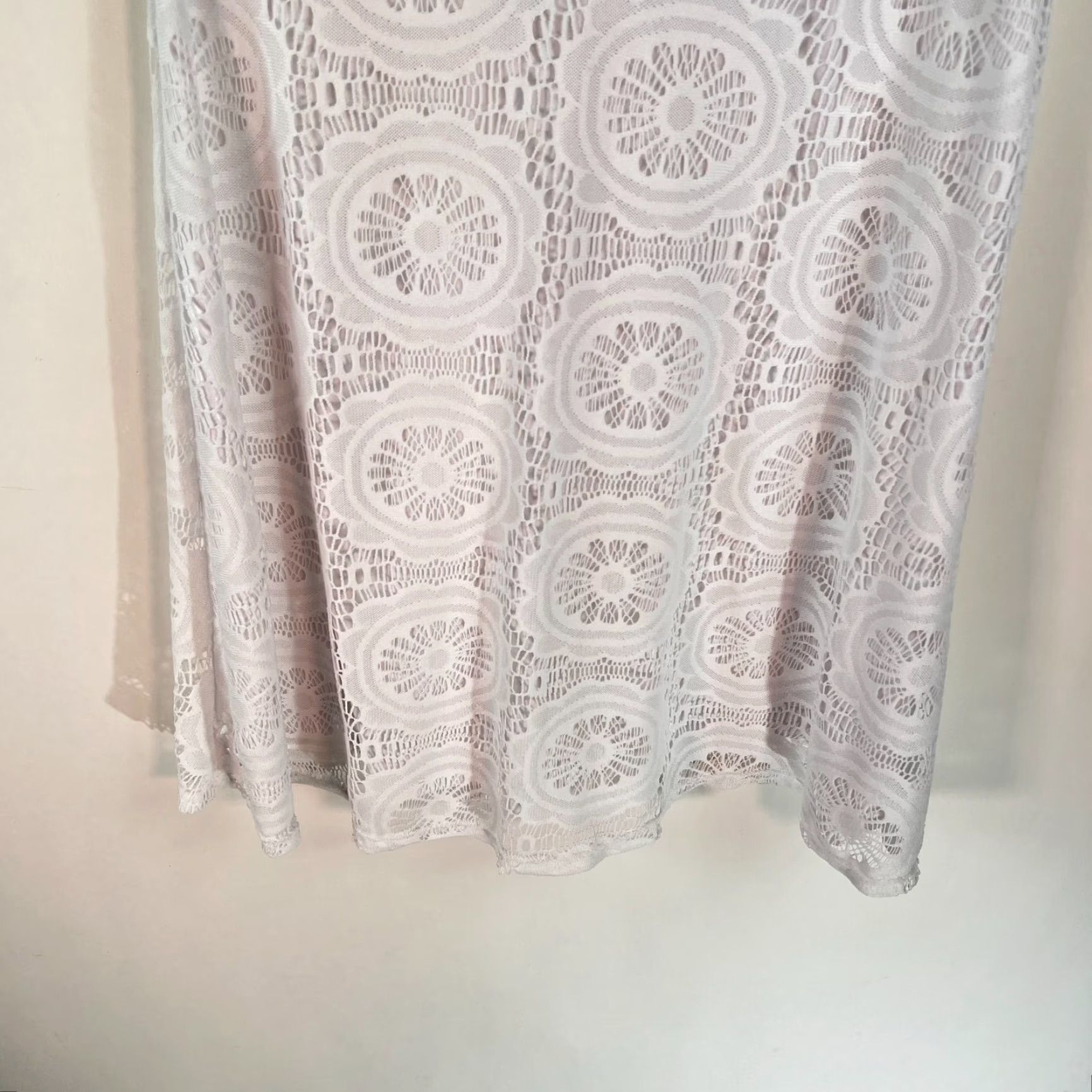 Vintage VINTAGE CATO Lace Lined Sleeveless Dress Midi Womens 12 White Poly Geometric 70s 80s Dress Women Size XL / US 12-14 / IT 48-50 - 5 Thumbnail