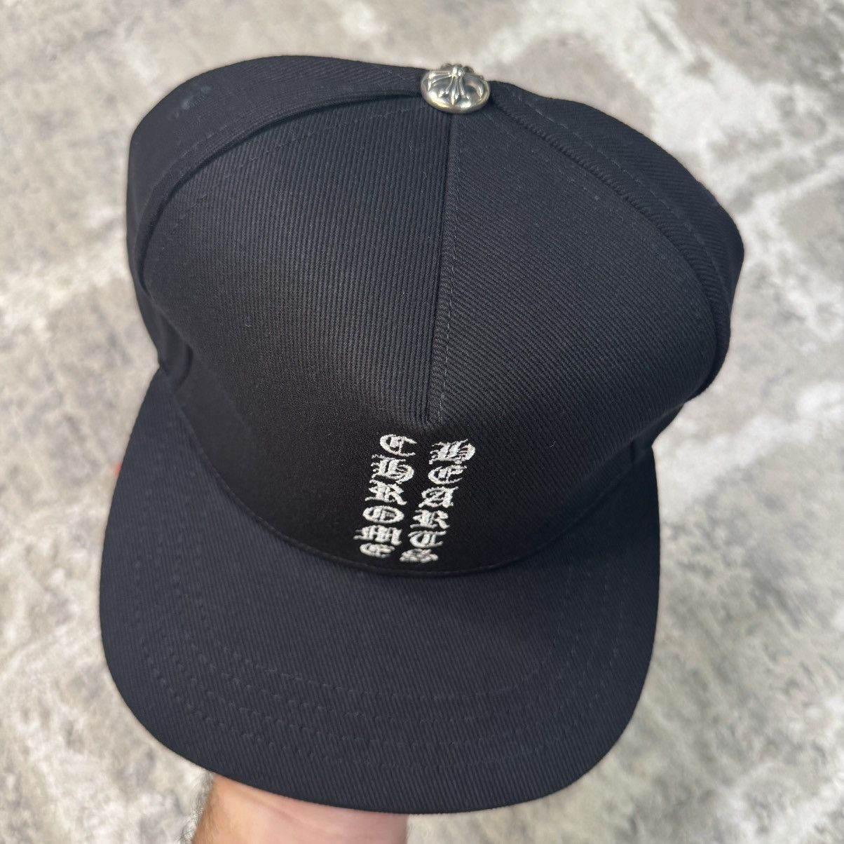 Chrome Hearts Vertical logo waxed denim baseball hat Size ONE SIZE - 3 Thumbnail