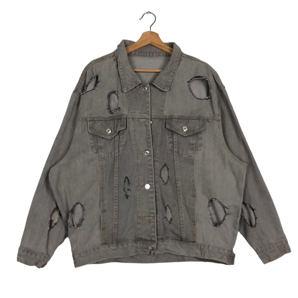 Japanese Brand 🔥Rare Bondage Holes Holes Denim Jacket Balenciaga Style Size US M / EU 48-50 / 2 - 2 Thumbnail