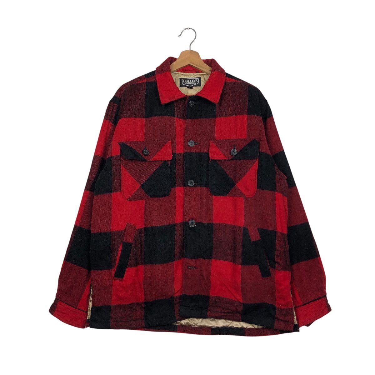 Japanese Brand 📌Vintage Wool Flannel Jacket Tartan Design Collins Size US L / EU 52-54 / 3 - 2 Thumbnail