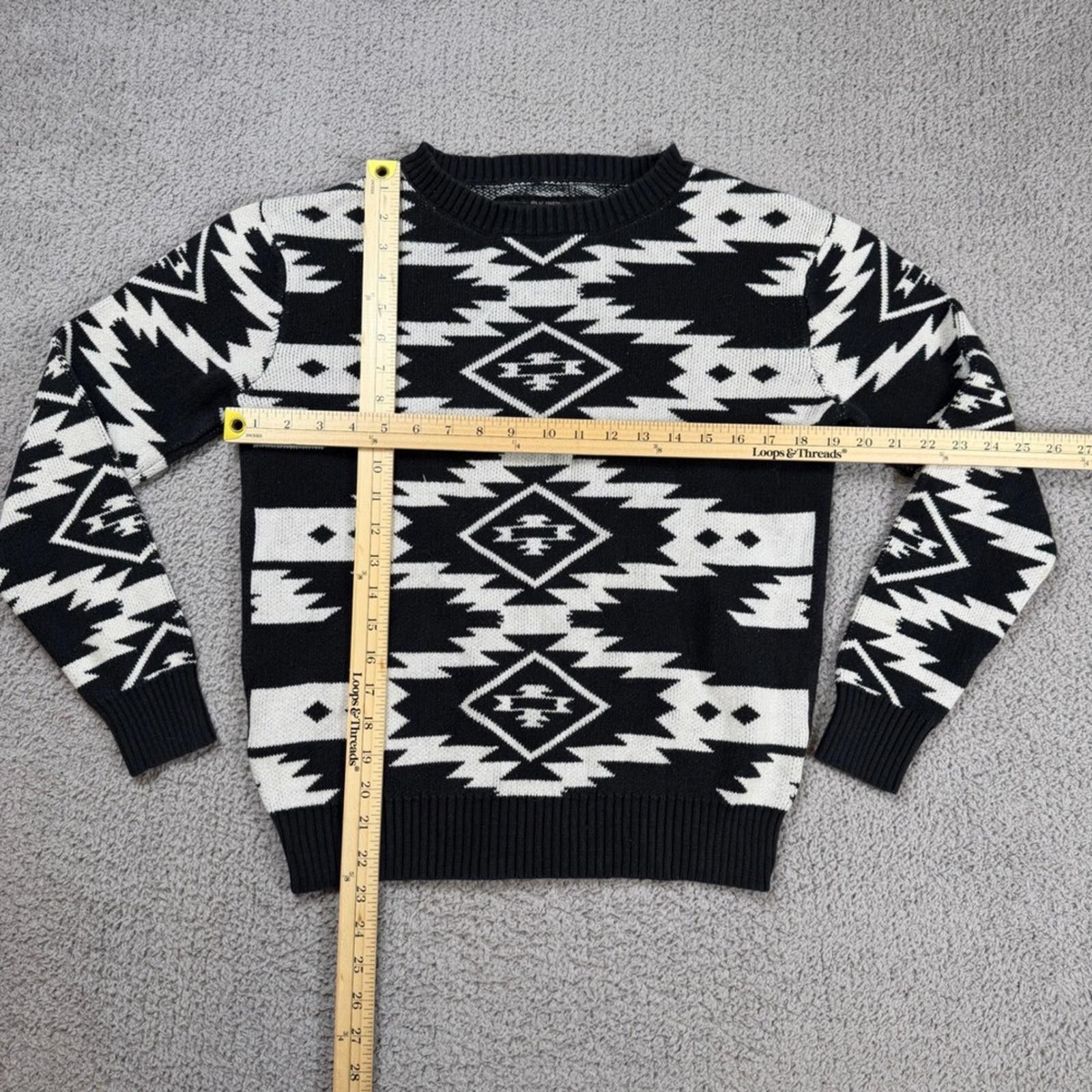 The Narrows The Narrows Mens Southwestern Geometric Intarsia Knit Size US S / EU 44-46 / 1 - 2 Thumbnail