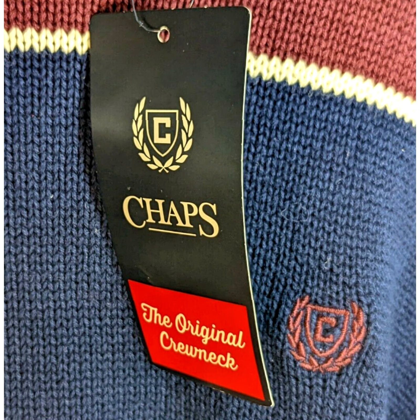 Chaps NWT Chaps Original Crewneck Mens Medium Rich Ruby Long Sleeve Knit Sweater Size US M / EU 48-50 / 2 - 5 Thumbnail