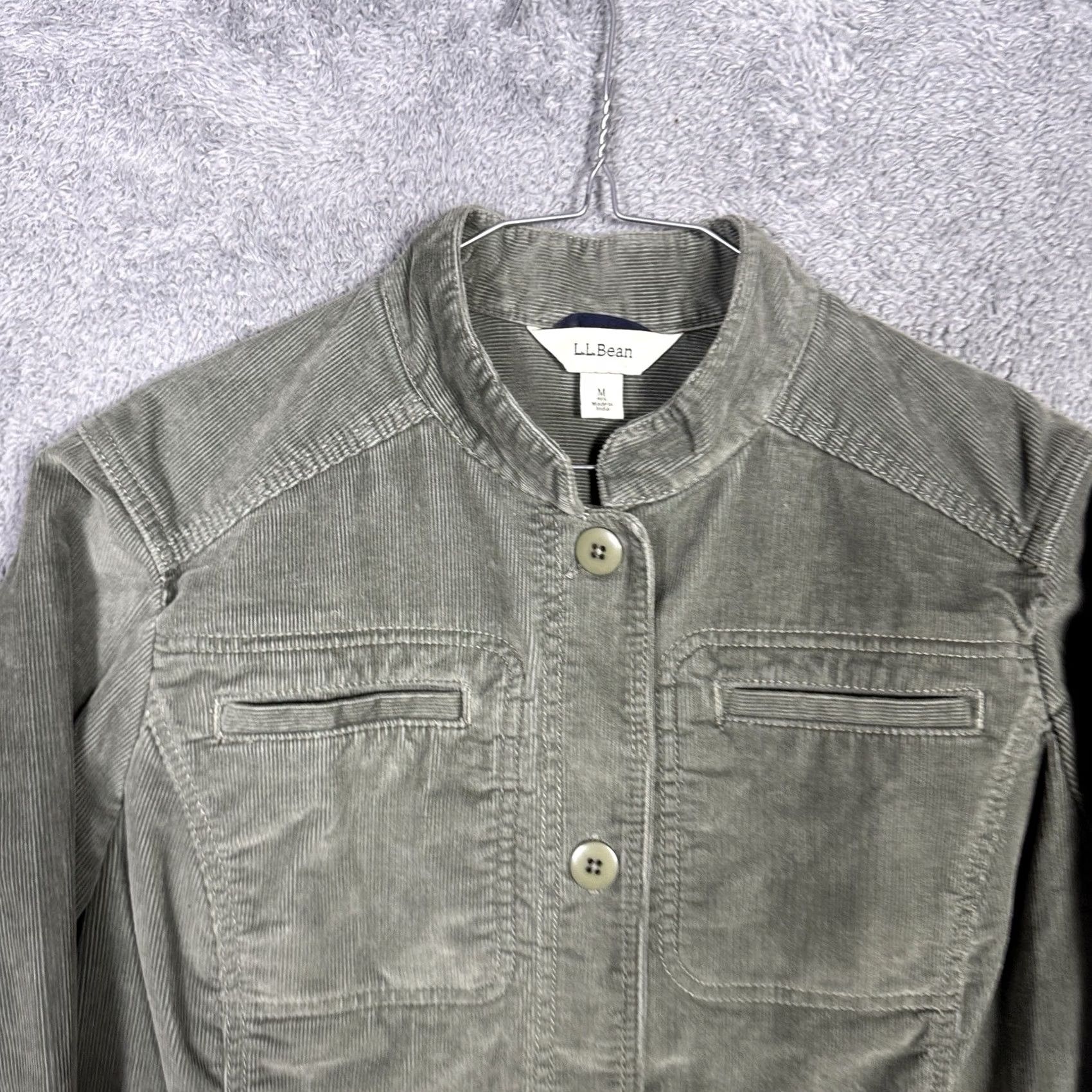 Vintage LL Bean Jacket Womens M Corduroy Chore Field Barn Cargo Coat Green 90s Kennebec 282528 Womens Size M / US 6-8 / IT 42-44 - 4 Thumbnail