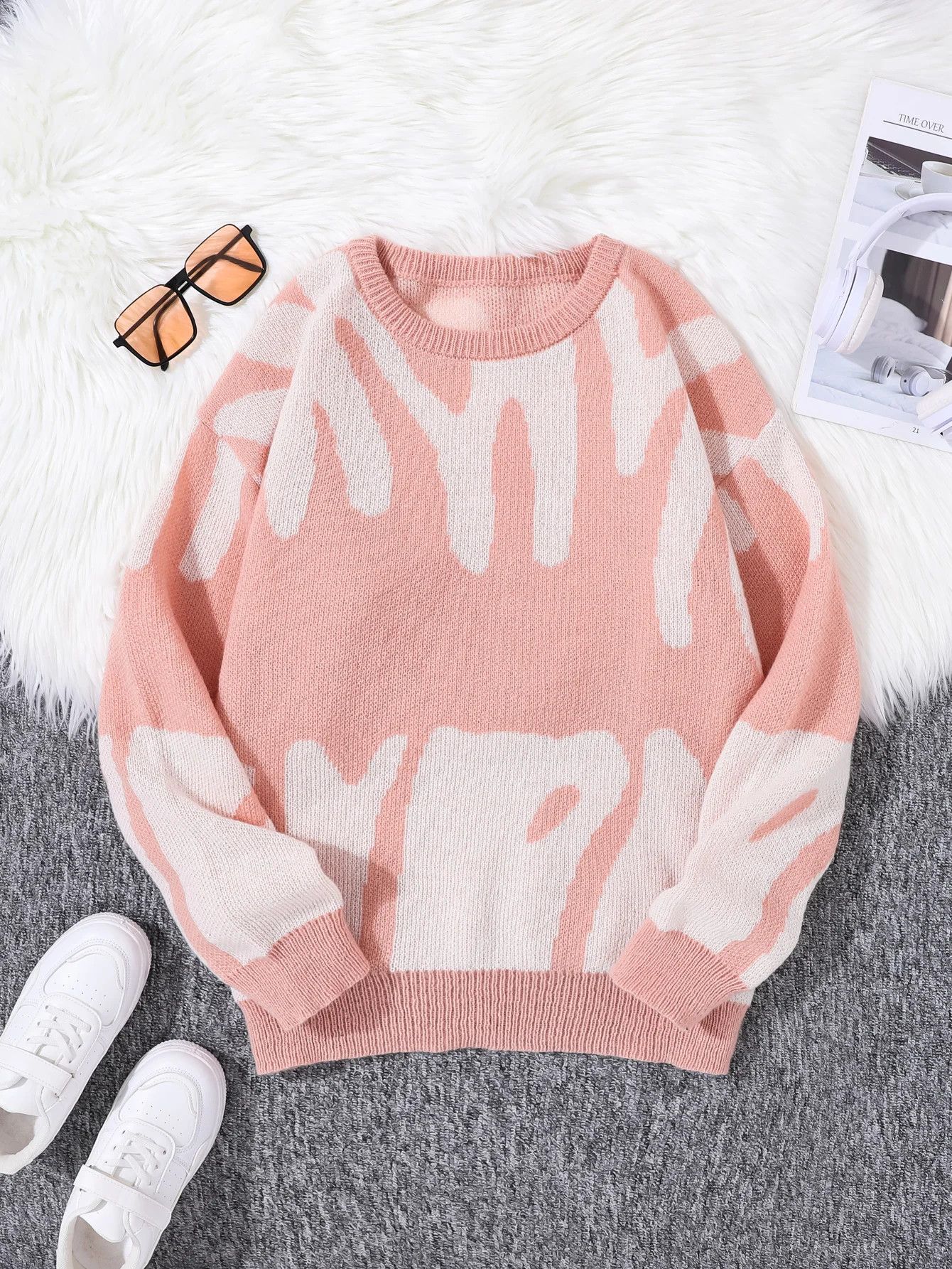 Japanese Brand × Vintage Ink Drip Sweater Size US L / EU 52-54 / 3 - 1 Thumbnail